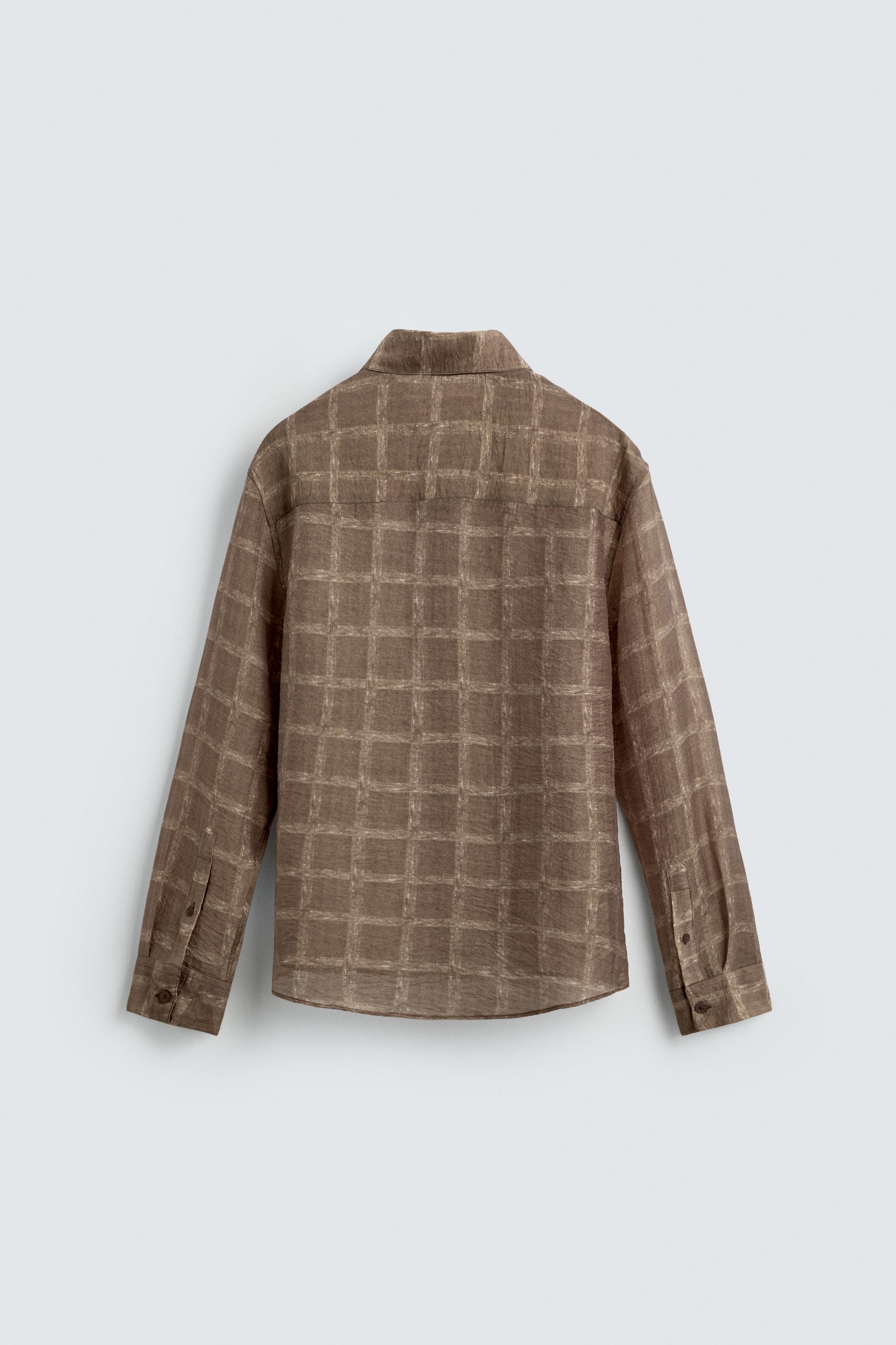 SEMI-SHEER PLAID SHIRT
